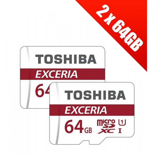 2 x Toshiba SD-64 GB microSDXC Karte Class 10 mit SD Adapter (Multipack von 2 x thn-m301r0640ea)-32